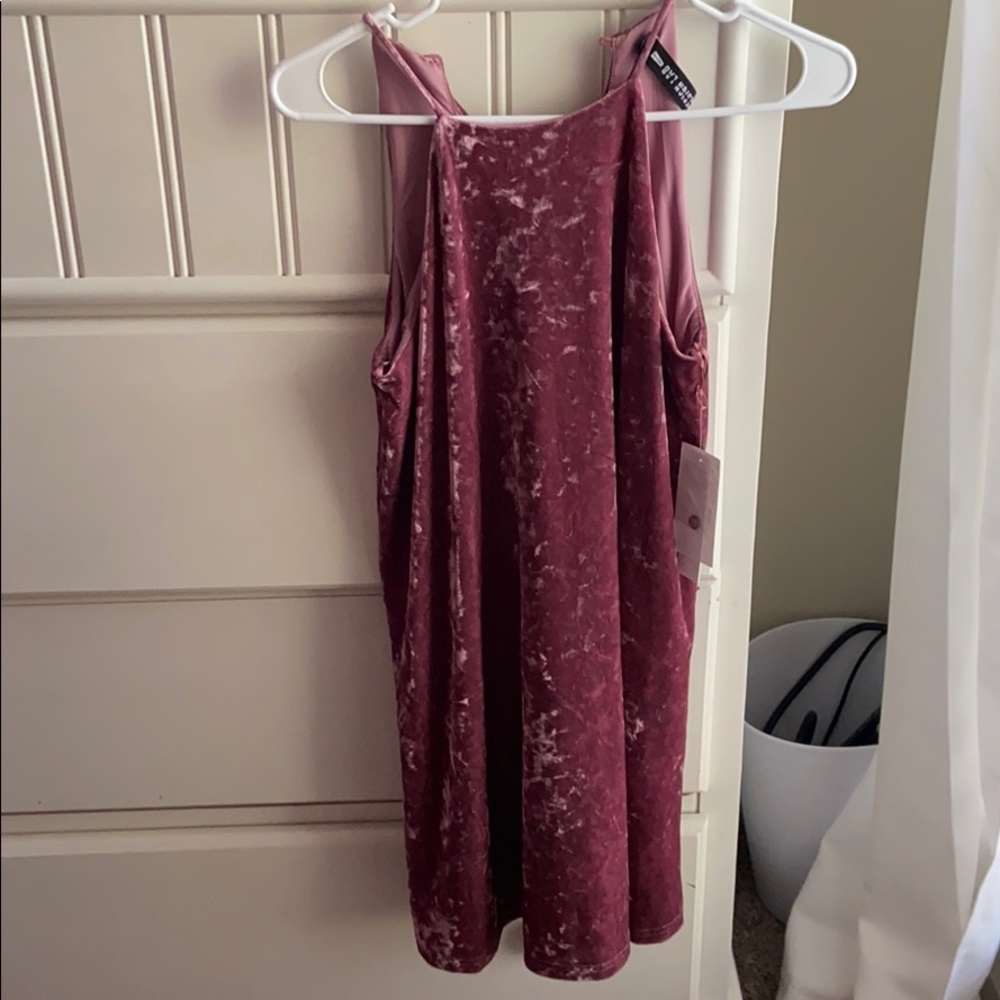 Dark pink velvet dress
